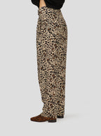 Sakis Trousers in Silky Leopard Print