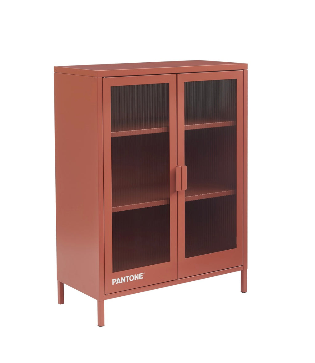 Sideboard - Terracotta - Fluted Glass Doors