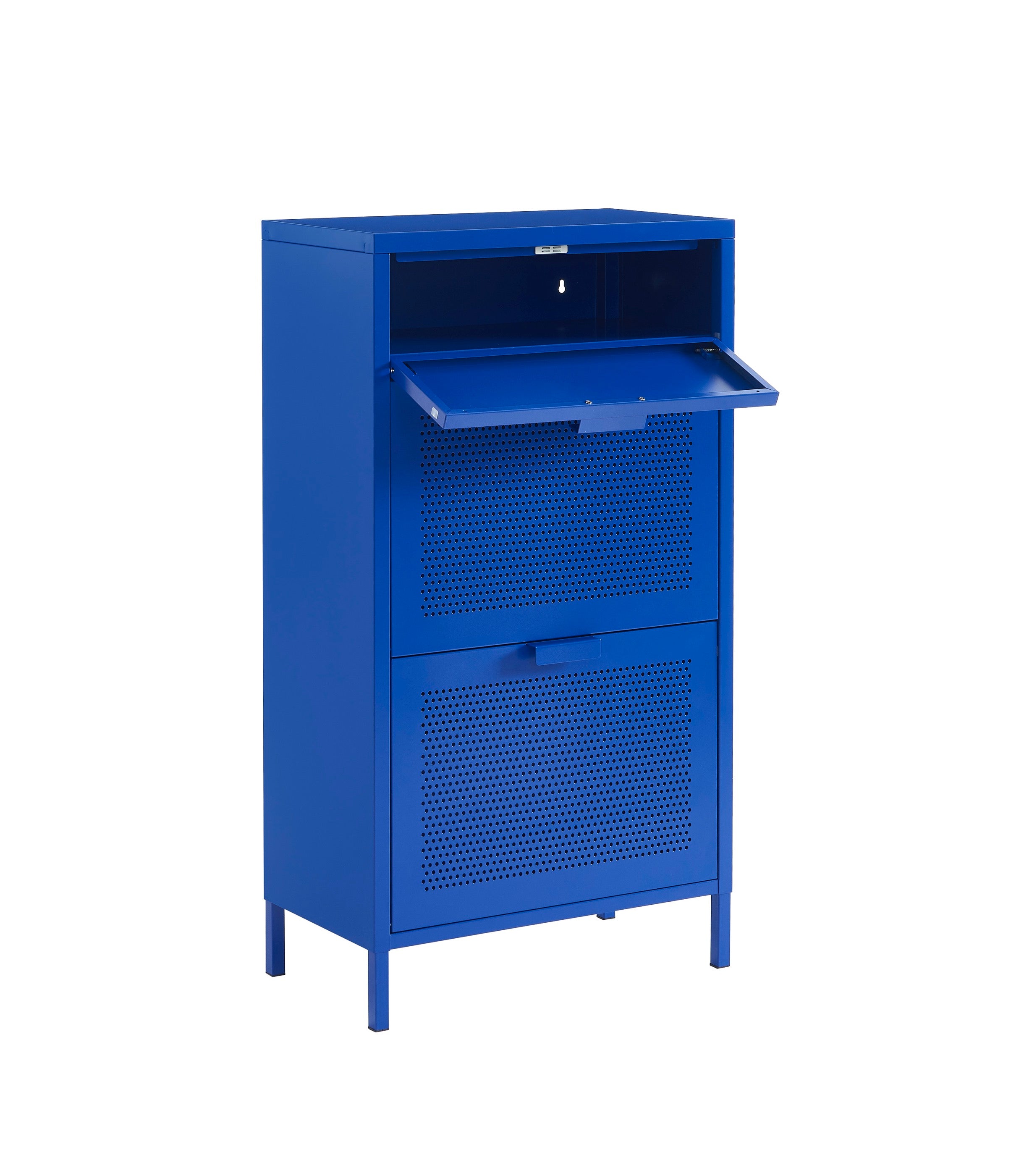 Meuble À Chaussures - Métal - Bleu Électrique