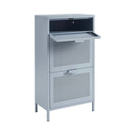 Shoe Cabinet - Metal - Gray Blue