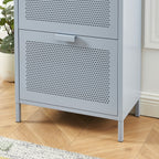 Shoe Cabinet - Metal - Gray Blue