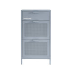 Shoe Cabinet - Metal - Gray Blue