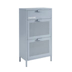 Shoe Cabinet - Metal - Gray Blue