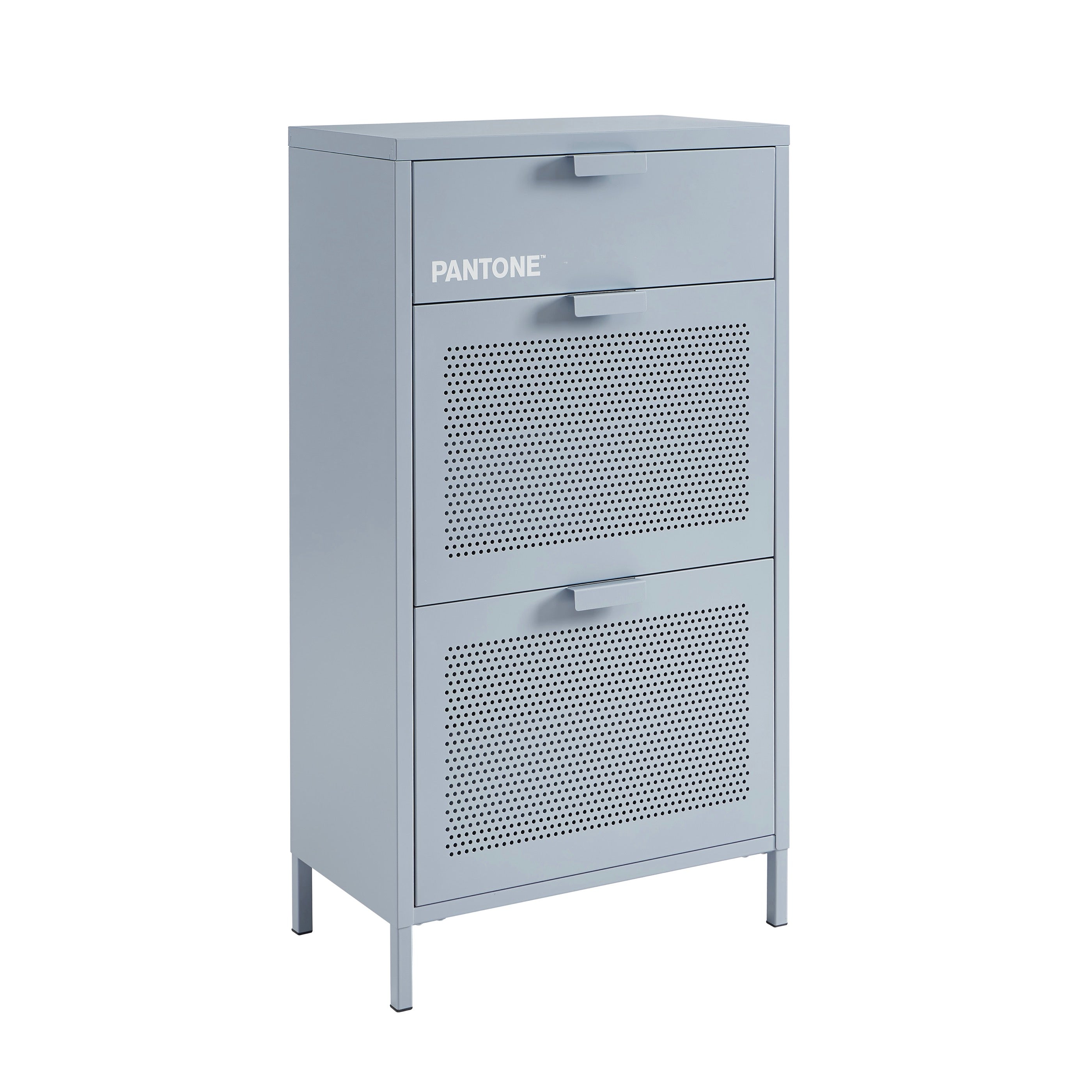 Shoe Cabinet - Metal - Gray Blue