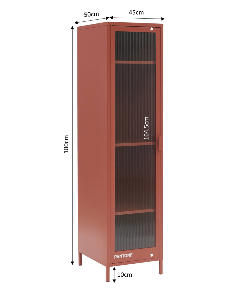 Cloakroom - Terracotta - Fluted Glass Door