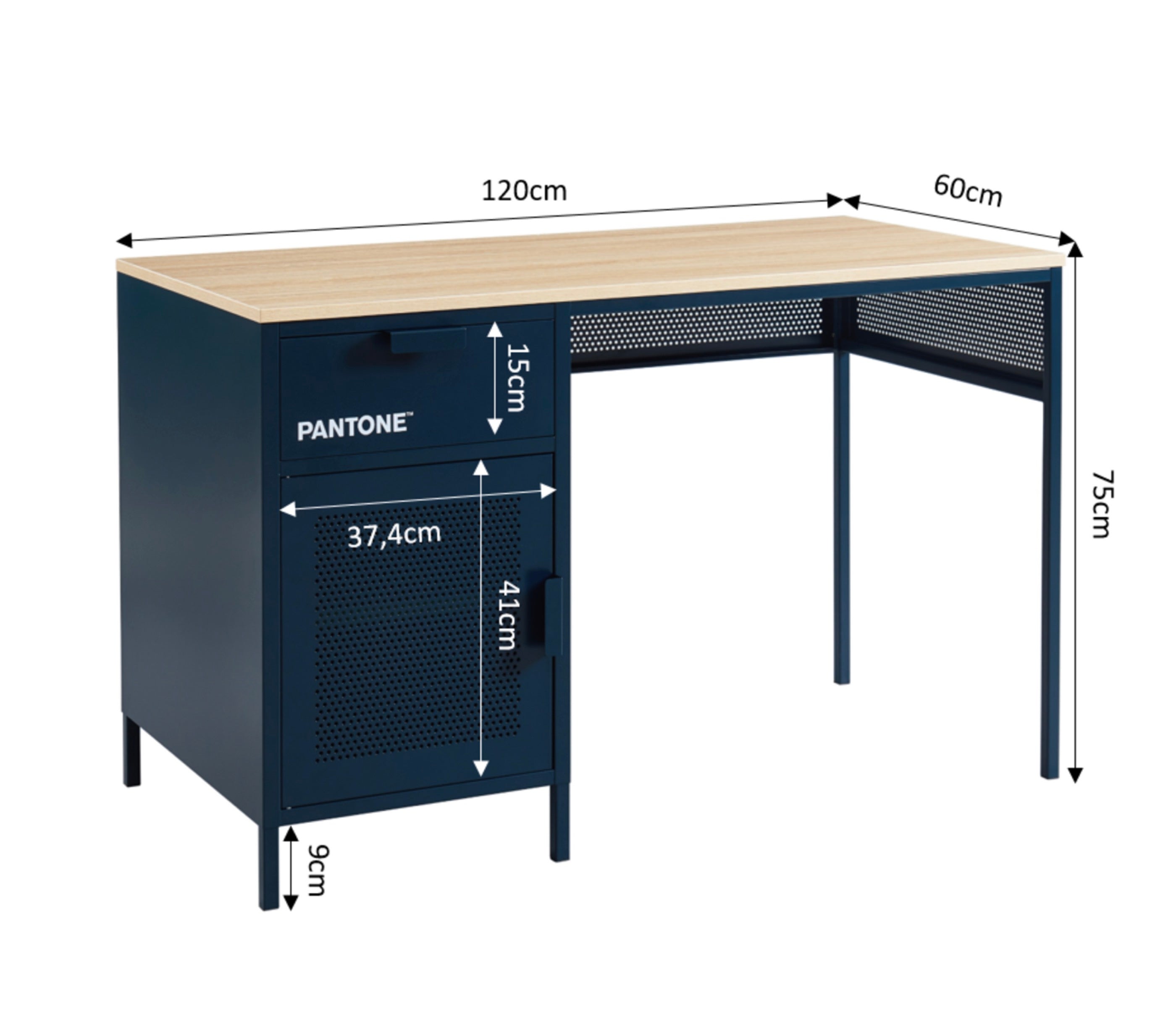 Bureau - Métal - Bleu Nuit