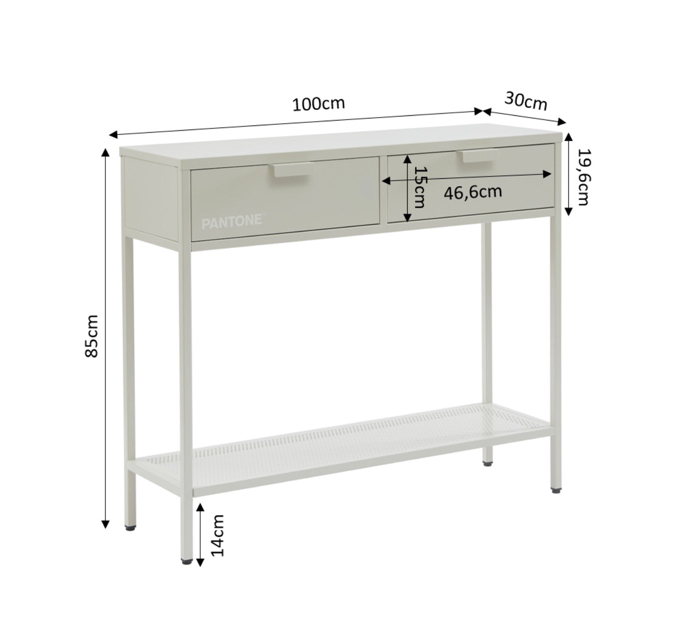 Console - Métal - Beige Sable