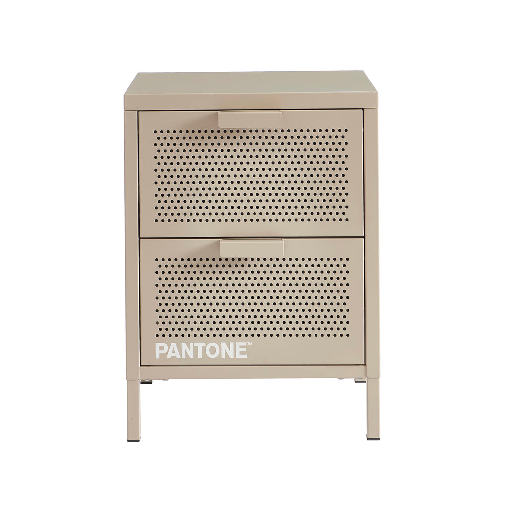 Mesita de noche - Metal - Topo - Doble cajón