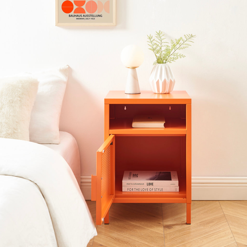 Table De Chevet - Métal - Orange