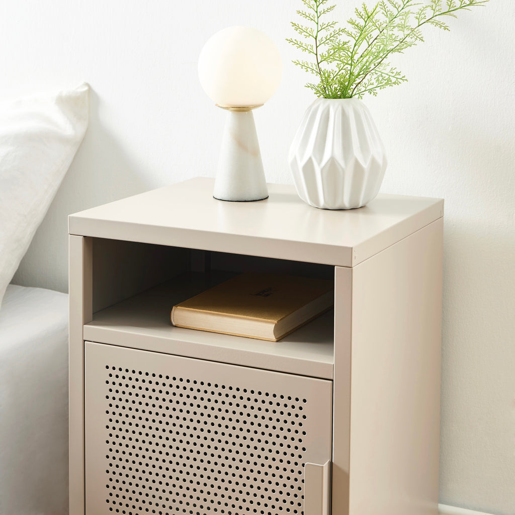 Bedside Table - Metal - Taupe