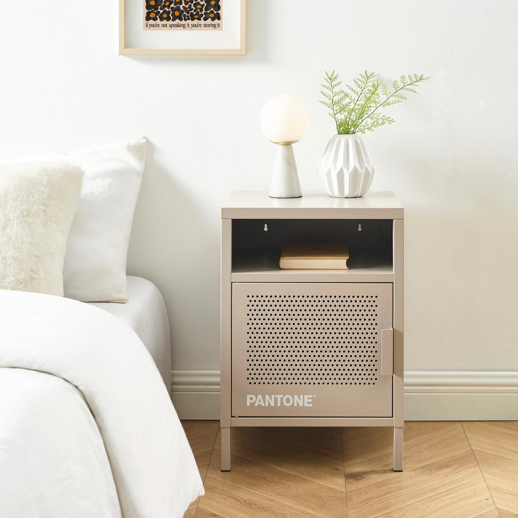 Bedside Table - Metal - Taupe