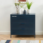 Commode - Métal - Bleu Nuit - 4 Tiroirs