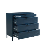 Commode - Métal - Bleu Nuit - 4 Tiroirs