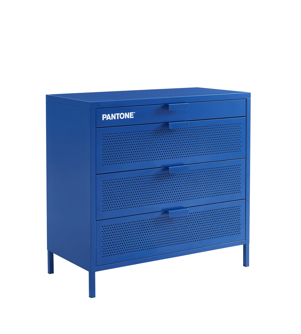 Commode - Métal - Bleu Électrique - 4 Tiroirs