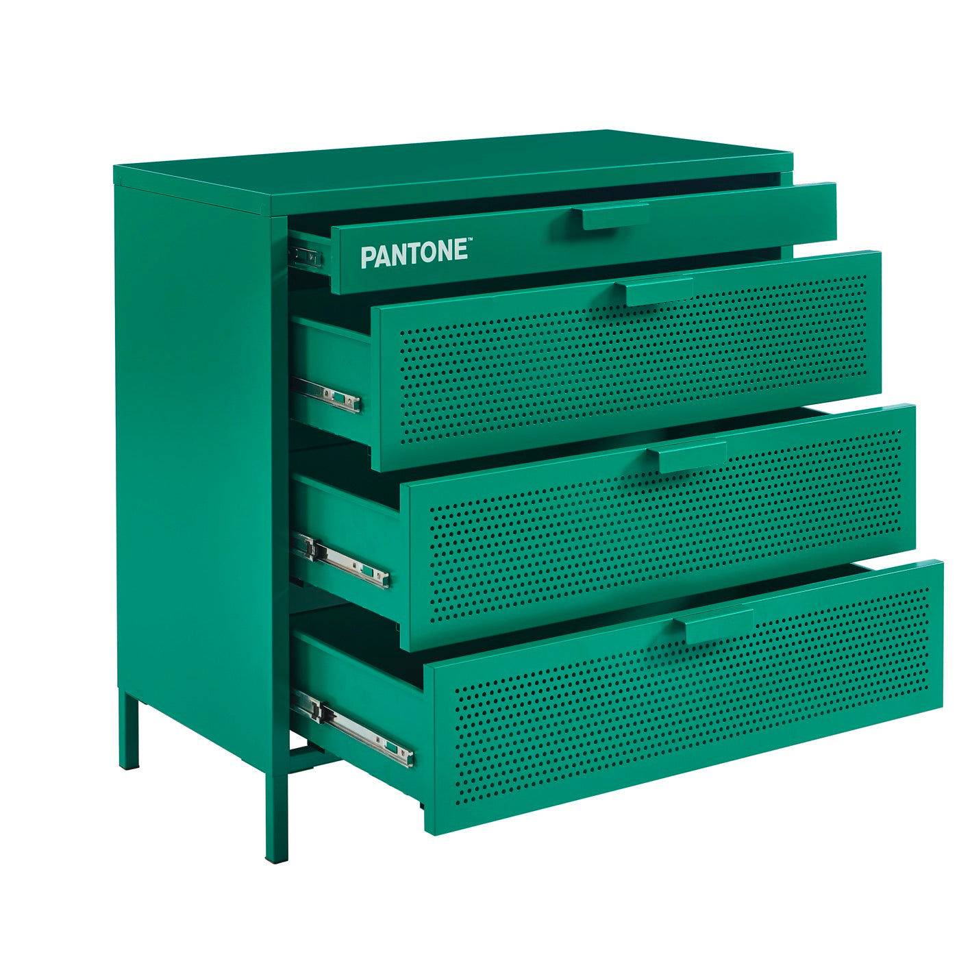 Commode - Métal - Vert Émeraude - 4 Tiroirs