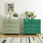Commode - Métal - Vert Émeraude - 4 Tiroirs