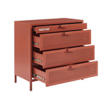 Chest of drawers - Metal - Terracotta - 4 Drawers