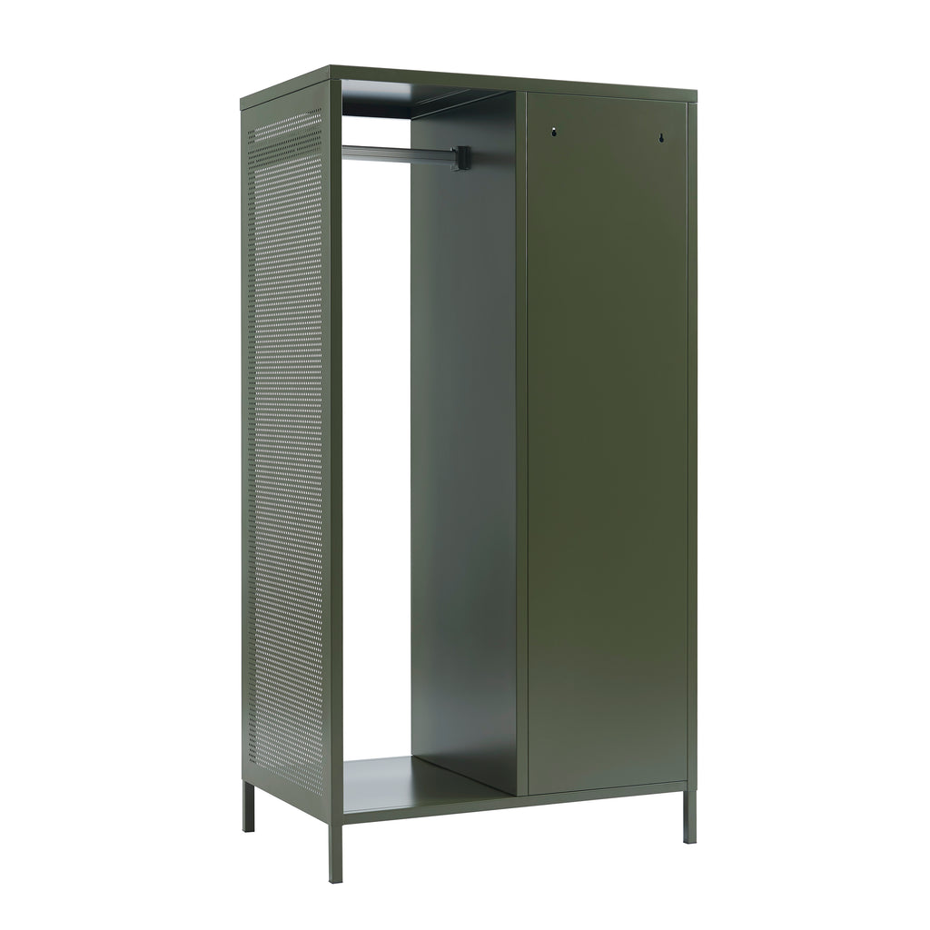 Guardarropa Con Armario - Metal - Verde Oliva