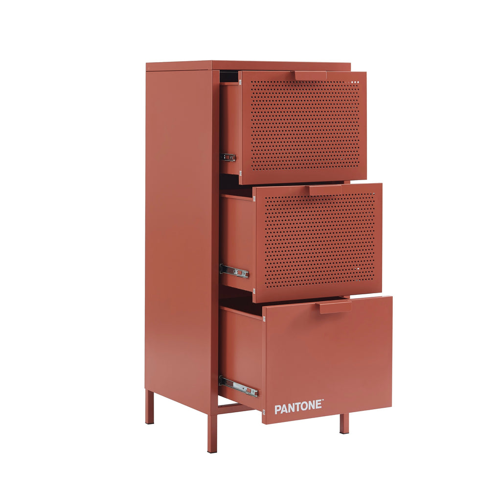 Office Unit - Metal - Terracotta - 3 Drawers