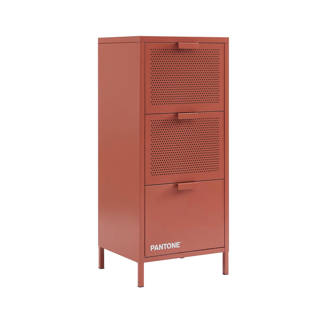 Office Unit - Metal - Terracotta - 3 Drawers