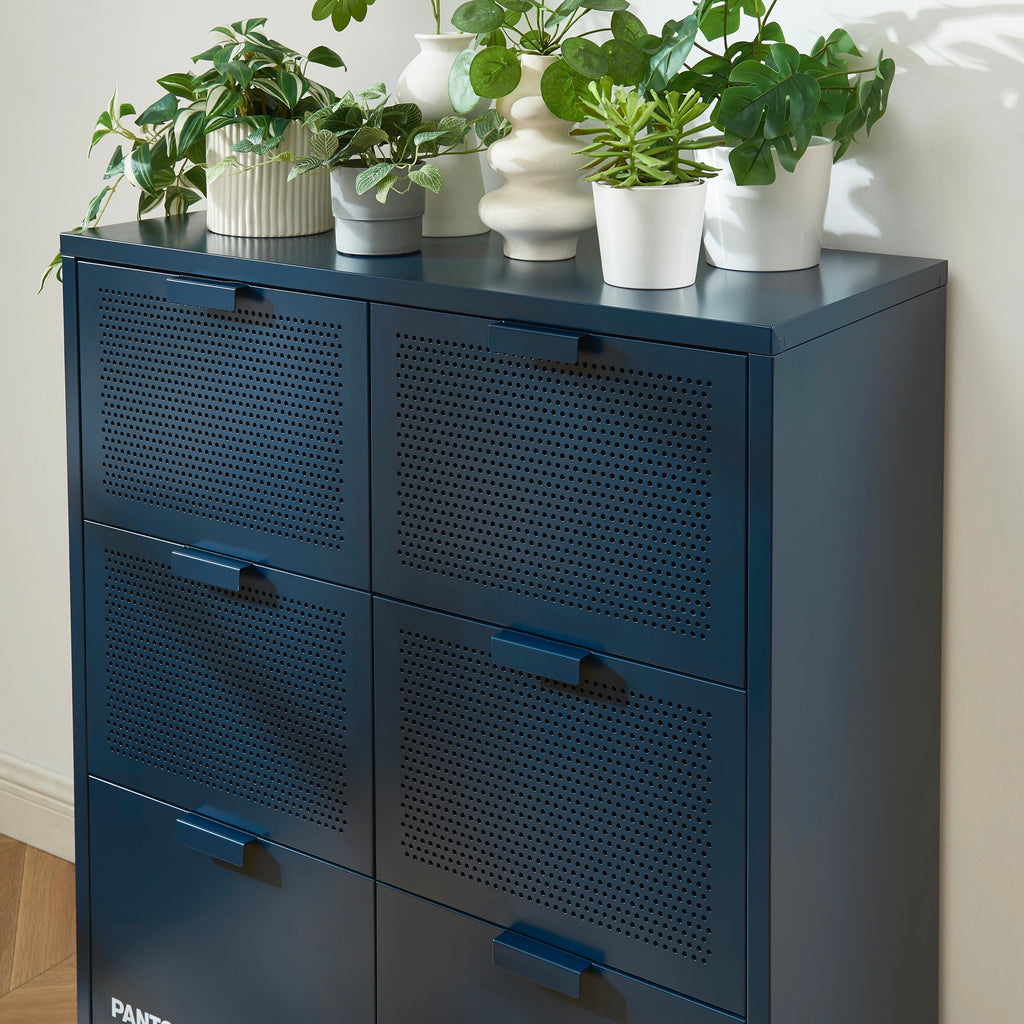 Commode - Métal - Bleu Nuit - 6 Tiroirs