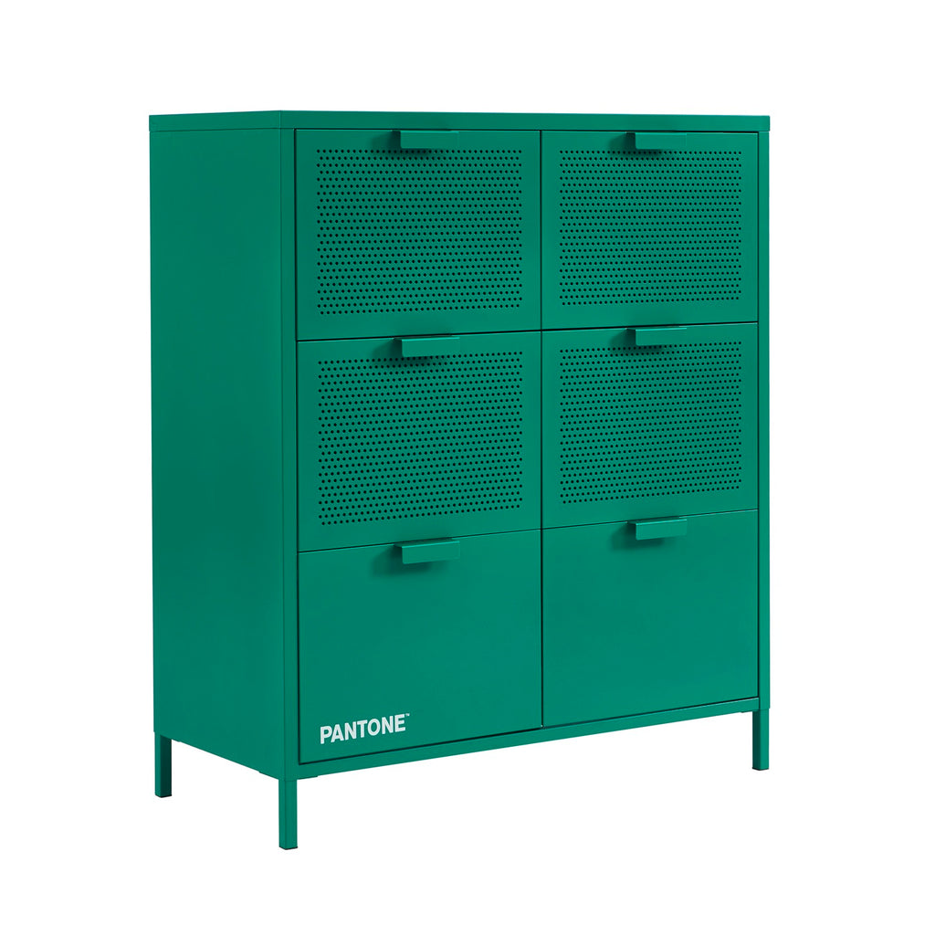 Cómoda - Metal - Verde Esmeralda - 6 Cajones