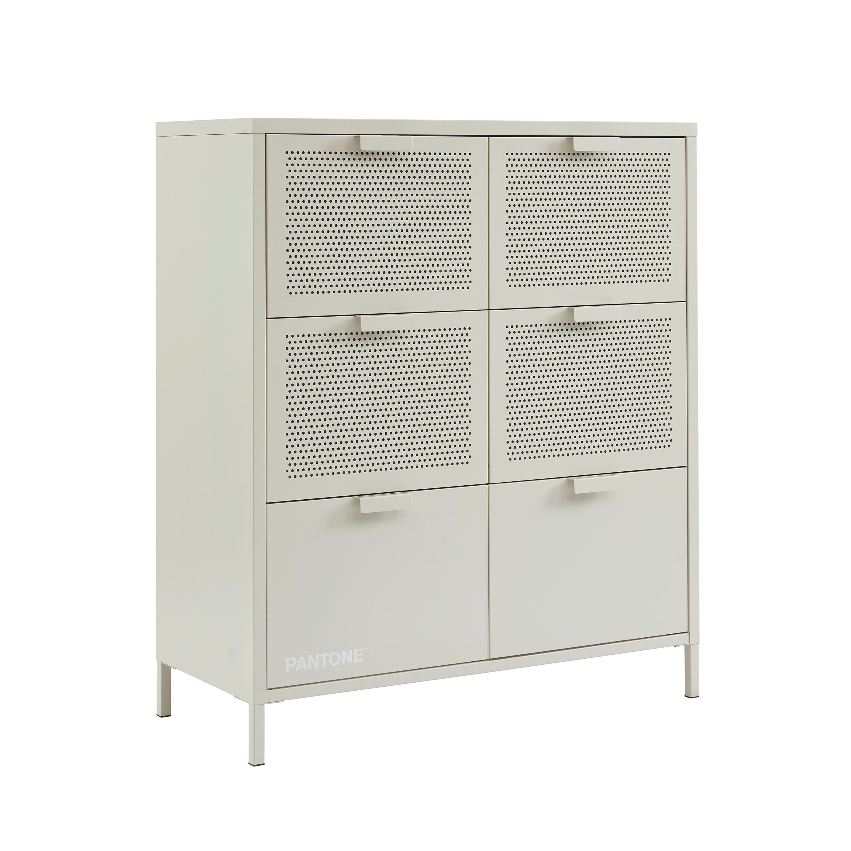 Chest of drawers - Metal - Sand Beige - 6 Drawers