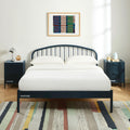 Cama 140x190 - Metal - Azul Noche - Somier incluido