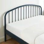 Cama 140x190 - Metal - Azul Noche - Somier incluido
