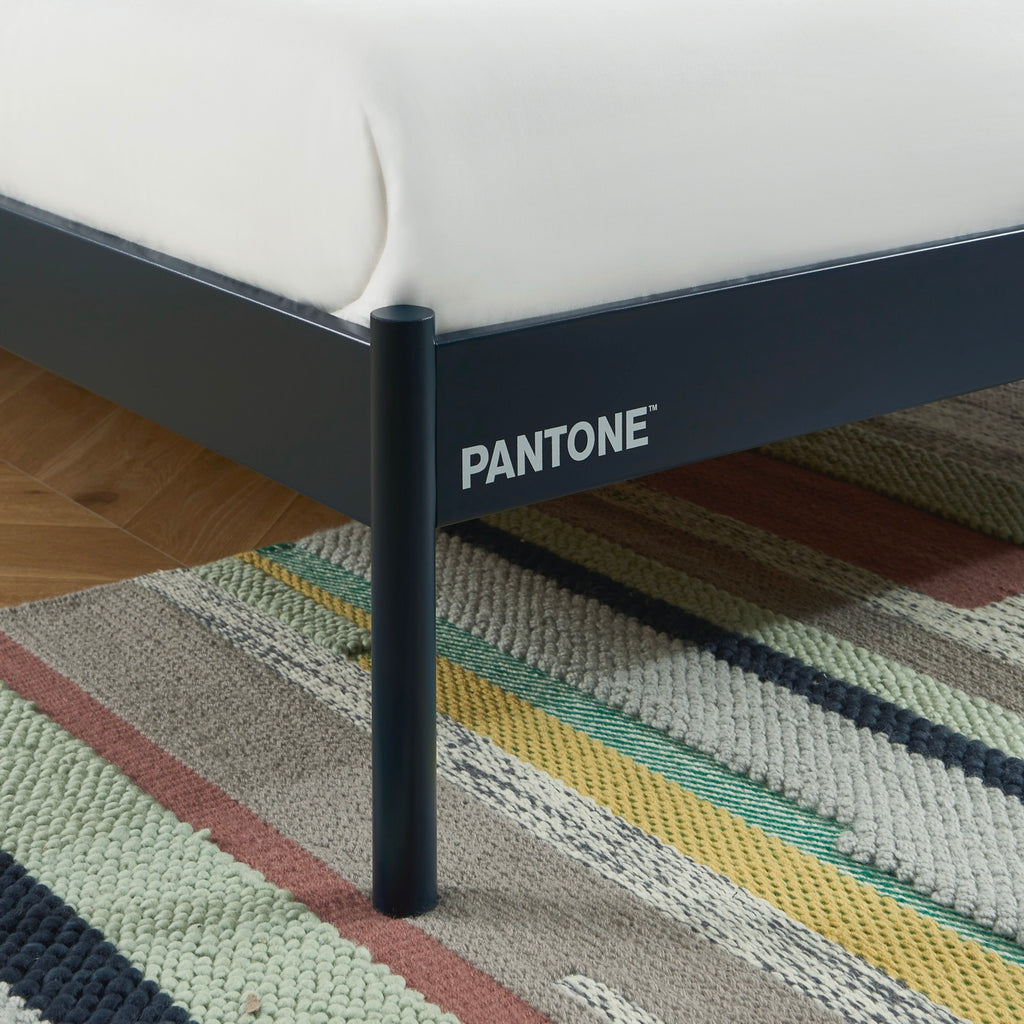 Cama 140x190 - Metal - Azul Noche - Somier incluido