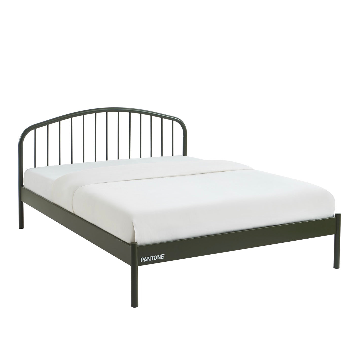 Cama 140x190 - Metal - Verde Oliva - Somier incluido