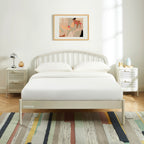 Lit - Métal - Beige Sable - Sommier Inclus