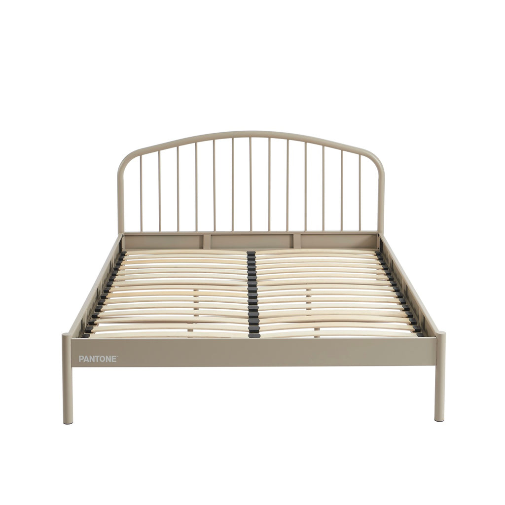 Lit 140x190 - Métal - Taupe - Sommier Inclus