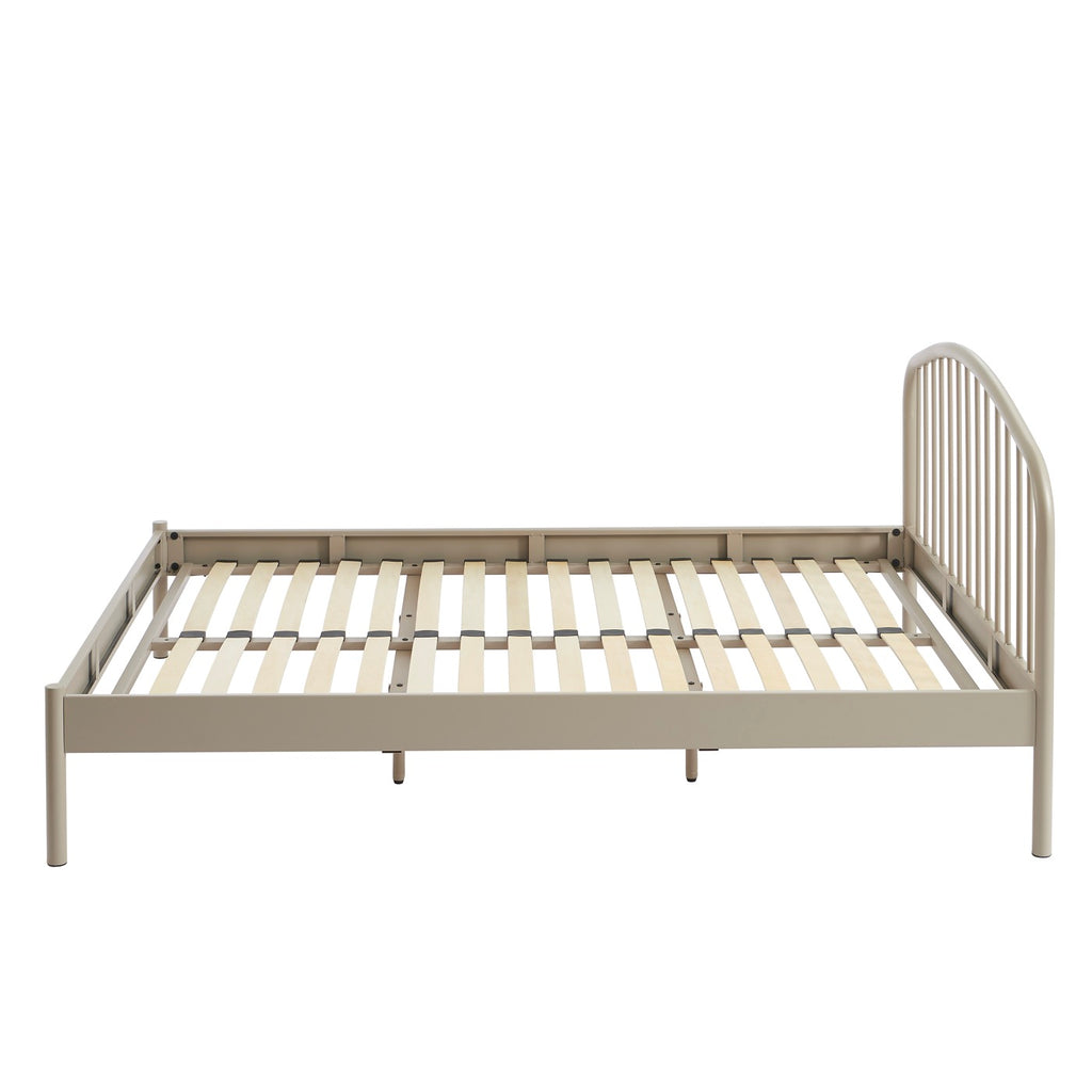 Lit 140x190 - Métal - Taupe - Sommier Inclus