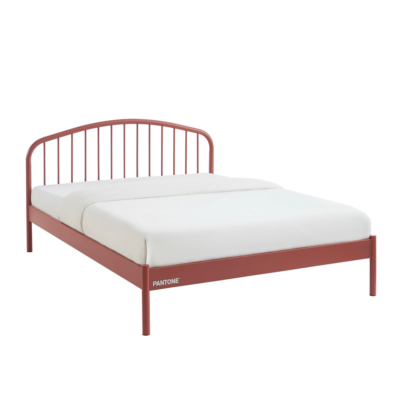 Cama 140x190 - Metal - Terracota - Somier incluido