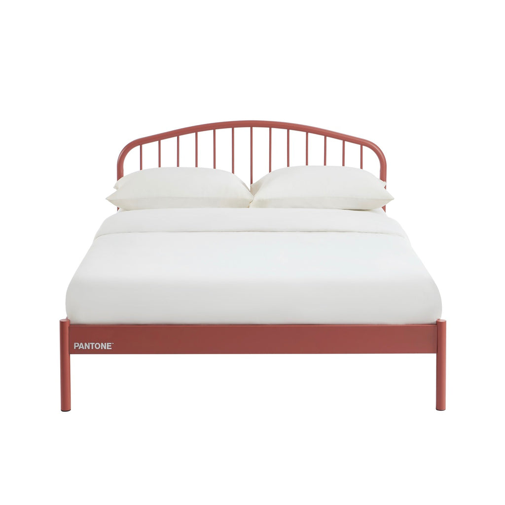 Cama 140x190 - Metal - Terracota - Somier incluido