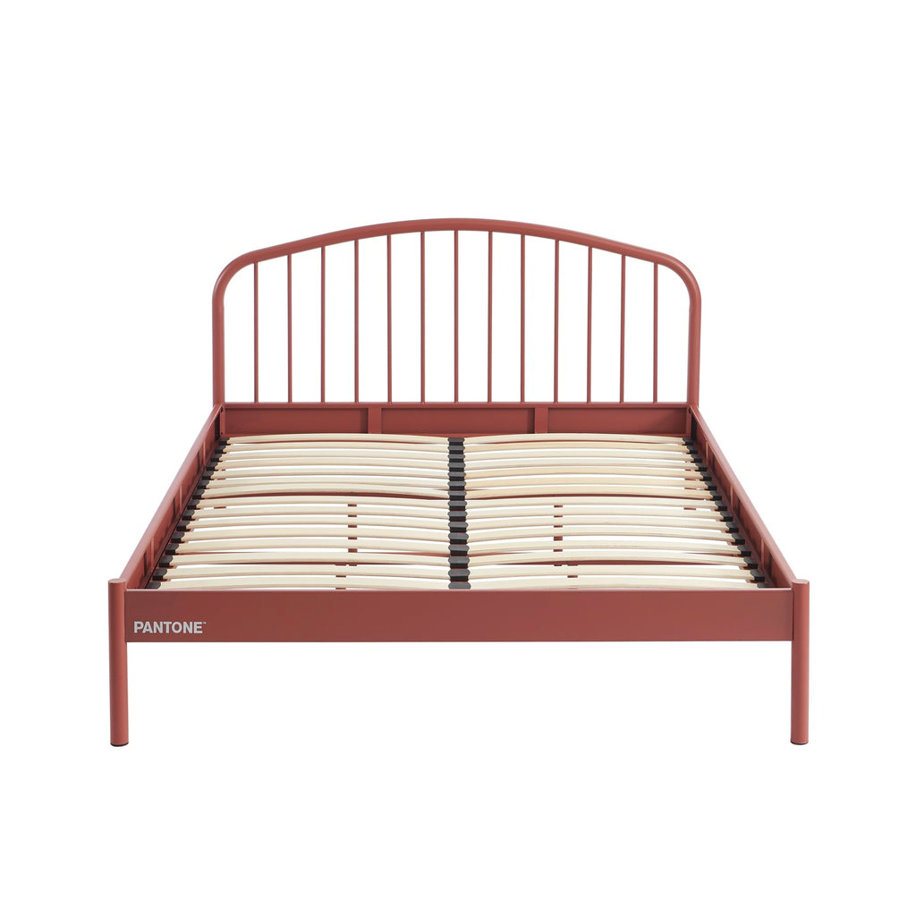 Cama 140x190 - Metal - Terracota - Somier incluido