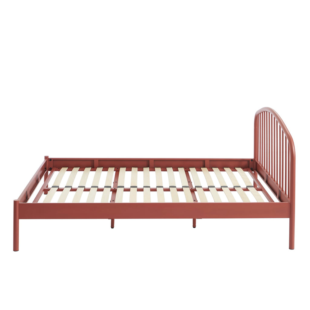 Cama 140x190 - Metal - Terracota - Somier incluido