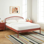 Cama 140x190 - Metal - Terracota - Somier incluido