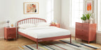 Cama 140x190 - Metal - Terracota - Somier incluido