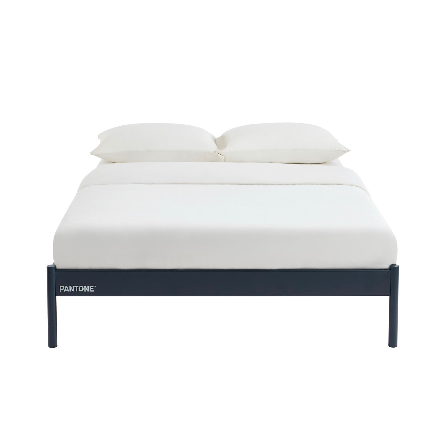 140x190 bed - Metal - Night Blue - Box spring included