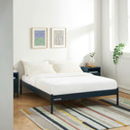 140x190 bed - Metal - Night Blue - Box spring included