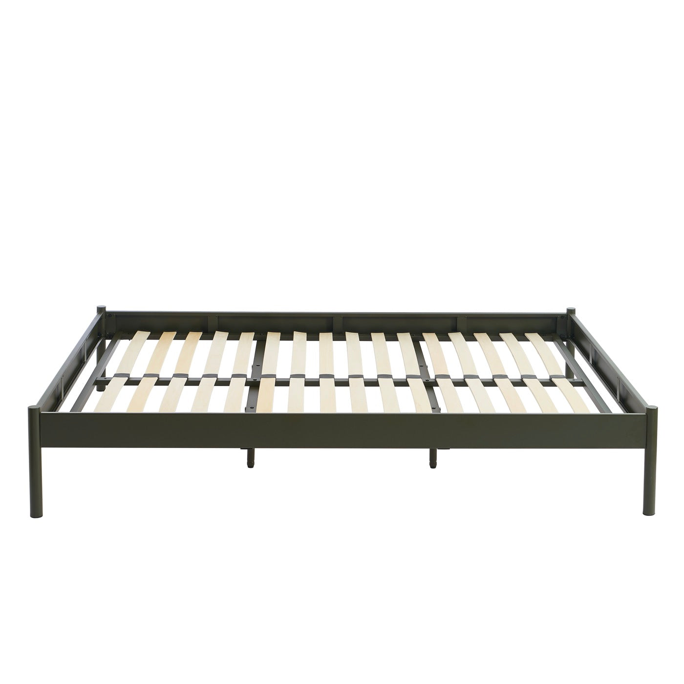 Cama 140x190 - Metal - Verde Oliva - Somier Incluido