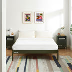 Cama 140x190 - Metal - Verde Oliva - Somier Incluido
