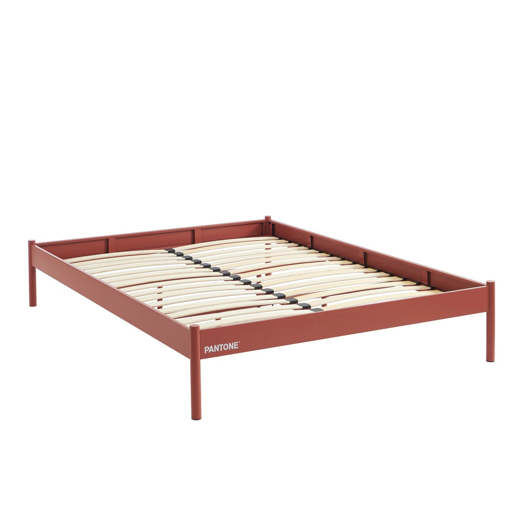 Cama 140x190 - Metal - Terracota - Somier incluido