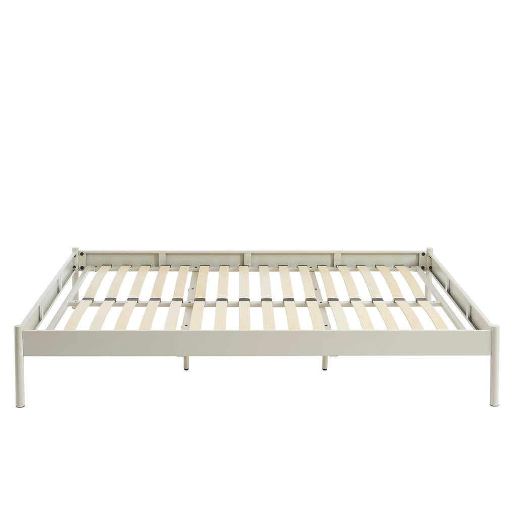Lit - Métal - Beige Sable - Sommier Inclus