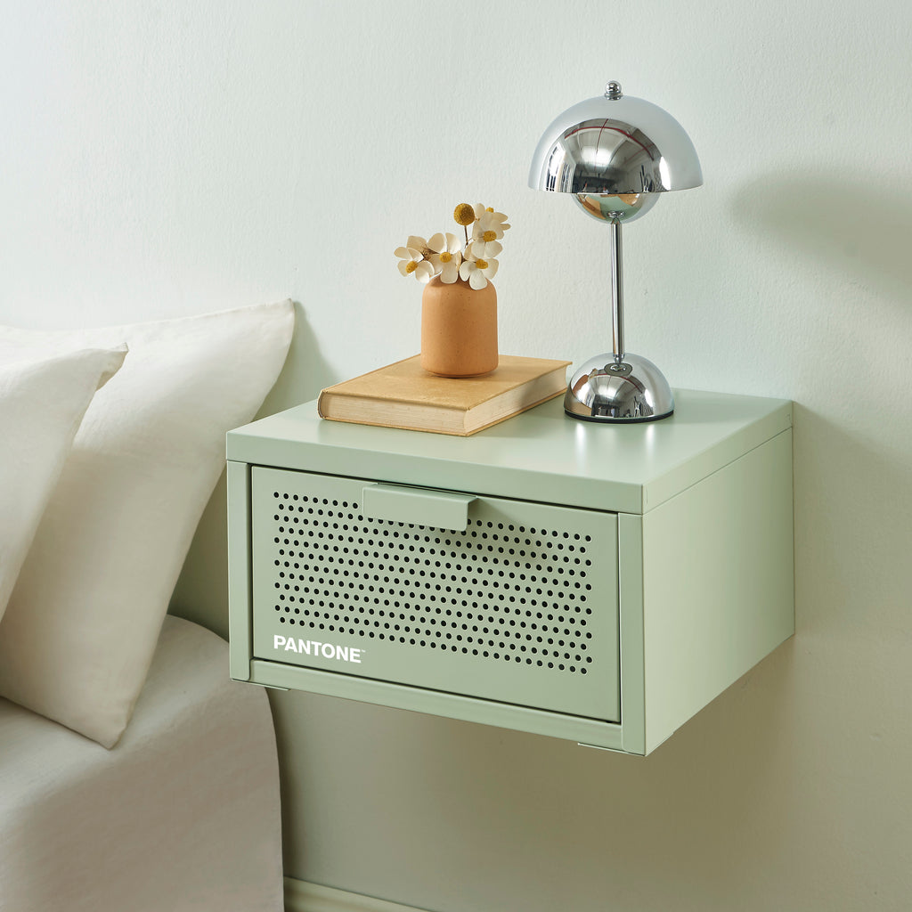 Wall Bedside Table - Metal - Almond Green