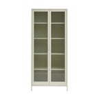 Vaisselier En Verre Cannelé Et Métal - Beige