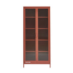 Fluted Glass And Metal Dresser - Terracotta