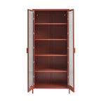 Fluted Glass And Metal Dresser - Terracotta